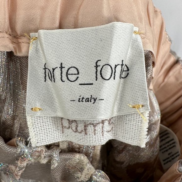 [relisted] NWT Forte Forte FW21 Gray Metallic Pastel Floral Pants - Picture 4 of 6